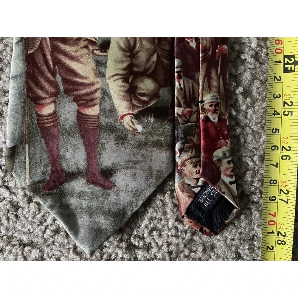 Cromley & Finch Neckwear Tie Golf Portrait Knicker Pattern London 100% Silk JBHS